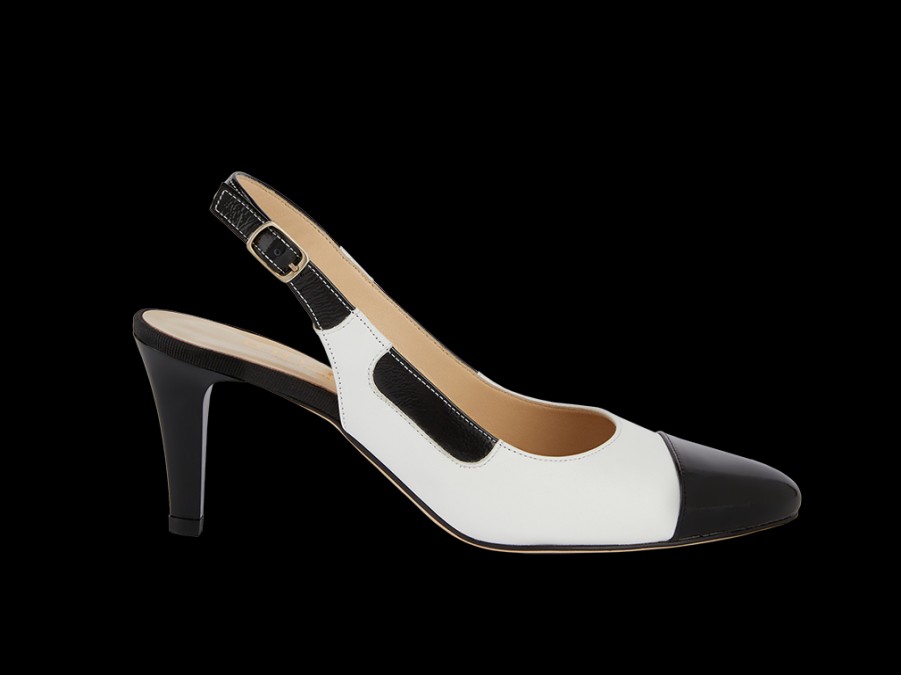 Online Slingback Chic In Bianco E Nero